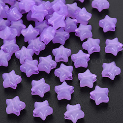 Perles en acrylique de gelée d'imitation, étoiles du nord, orchidée noire, 9x9.5x5.5mm, Trou: 2.5mm, environ 2050 pcs/500 g