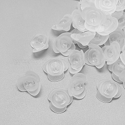 Transparente Acryl Perlen, matt, Blume, Transparent, 14.5x15x7 mm, Bohrung: 1.5 mm