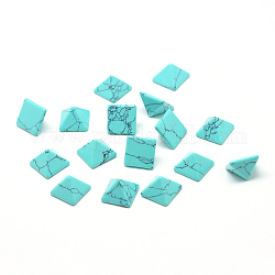 Окрашенные синтетические бирюзовые драгоценные камни кабошоны, пирамида, 14x14x10 мм