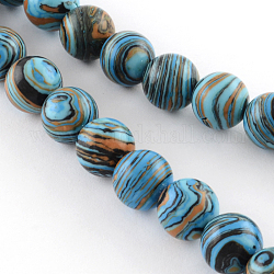 Dyed Synthetical Gemstone Round Bead Strands, Deep Sky Blue, 8mm, Hole: 1mm, about 48~51pcs/strand, 15.2~15.7 inch