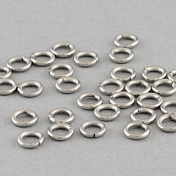 304 Stainless Steel Open Jump Rings, Stainless Steel Color, 8x1.2mm, about 5.6mm inner diameter, about 53pcs/10g