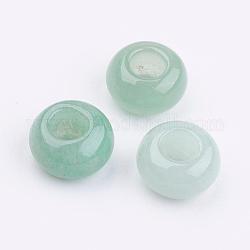 Perle avventurina verde naturale, grandi fori per fori, rondelle, 14x7~8mm, Foro: 6 mm