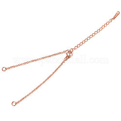 Créations de bracelet en 201 acier inoxydable, avec la chaîne du câble et du homard fermoirs griffe, or rose, 5 pouce ~ 5-1/4 pouces (12.7~13.4 cm), 1.5mm, Trou: 1.5mm