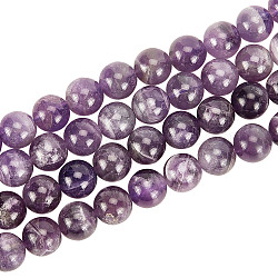 Brins de perles d'améthyste naturelle olycraft, ronde, 10mm, Trou: 1.5mm, Environ 40~41 pcs/chapelet, 15.35 pouce (39 cm)