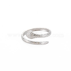 304 anillo de puño abierto de serpiente de acero inoxidable para mujer, color acero inoxidable, nosotros tamaño 6 3/4 (17.1 mm)