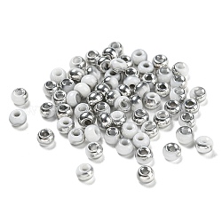 Abalorios de la semilla de cristal, color de ab, rerondana plana, gris claro, 4x3mm, agujero: 1.2 mm 368 unidades/bolsa.