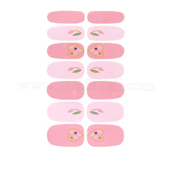 Pegatinas de arte de uñas de tapa completa, autoadhesivo, para decoraciones con puntas de uñas, rosa perla, 10x5.5 cm