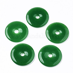 Colgantes de jade natural de malasia, teñido, donut / pi disc, ancho de la rosquilla: 12 mm, 30x3.5~4.5mm, agujero: 5 mm