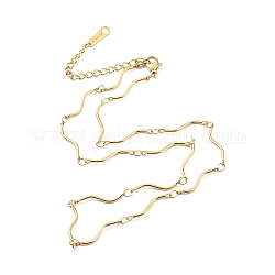304 collier chaîne à maillons ondulés en acier inoxydable pour femme, or, 17.72 pouce (45 cm)