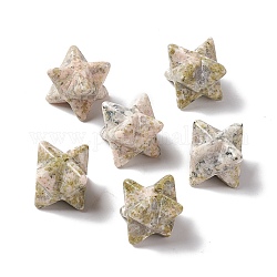 Perles d'unakite naturelles, sans trou, sculpté, Merkaba Star, 13x13.5mm