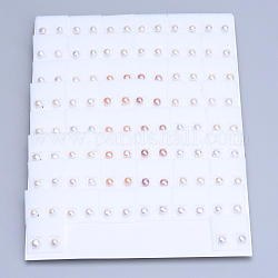 Goujons de perles naturels, avec des épingles de laiton, couleur mixte, 6mm, pin: 0.8 mm
