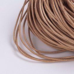 Cordon en cuir de vachette, cordon de bijoux en cuir , Pérou, taille: environ 2mm de diamètre, environ 109.36 yards (100m)/paquet