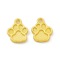 Rack Plating Alloy Charms, Cadmium Free & Lead Free & Nickle Free, Dog Paw Print Charms, Matte Gold Color, 14.5x11.5x2mm, Hole: 1.8mm