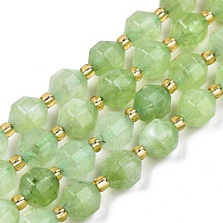 Hebras de perlas de dolomita natural, facetados, teñido, redondo, verde claro, 8x8mm, agujero: 1.2 mm, aproximamente 33 pcs / cadena, 15.16 pulgada ~ 15.35 pulgadas (38.5 cm ~ 39 cm)