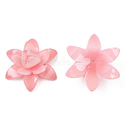 Kunststoff-Perlen, Blume, rosa, 28x28x13 mm, Bohrung: 1.4 mm