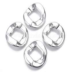 Пластиковые соединительные кольца ccb, разъемы для быстрой связи, для изготовления ювелирных цепочек, твист, платина, 40x33x9 мм, внутренний диаметр: 18x21 мм