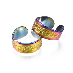 304 bracciale in acciaio inossidabile, anello aperto da donna color arcobaleno, misura degli stati uniti 9 1/2 (19.3mm)