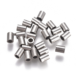 Perlas de tubo de 304 acero inoxidable, color acero inoxidable, 4x3mm, agujero: 2 mm