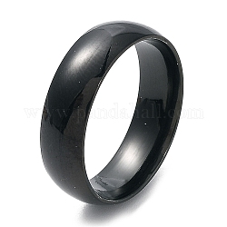 Ионное покрытие (IP) 304 плоское кольцо из нержавеющей стали, чёрные, Размер 7, внутренний диаметр: 17 мм, 6 мм