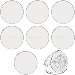 BENECREAT 8Pcs Blank Iron Discs, with Plastic Box, Flat Round, for DIY Souvenir Medals, Commemorative Coin, Silver, 40x2.5mm