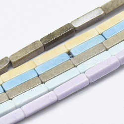 Природный агат бисер нитей, окрашенная и подогревом, кубоид, разноцветные, 8.5~9x2.5x2 мм, отверстие : 0.5 мм, около 47 шт / нитка, 15.5 дюйм