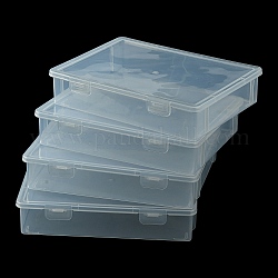 Mehrzweck-Aufbewahrungsbox für Zertifikate aus Kunststoff, Fliegen-Organizer-Halter, stapelbarer Projektkoffer, Rechteck, Geist weiß, 22x15.5x5 cm