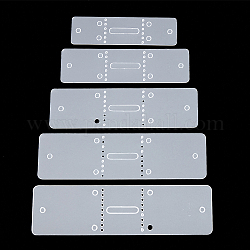 Ahadermaker 5 pièces 5 style pvc bricolage cuir ceinture poinçon positionnement modèle, rectangle, blanc, 1pc / style