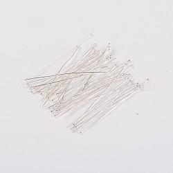 Silver Plated DIY Jewelry Brass Ball Head Pins for Most Unique Necklace Design, Size: about 0.5mm thick, 50mm long, head: 1.5mm