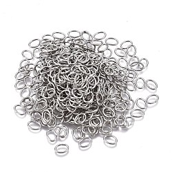 304 Stainless Steel Jump Rings, Open Jump Rings, Oval, Stainless Steel Color, 20 Gauge, 7.5x5.5x0.8mm, Inner Diameter: 3.7x5.7mm