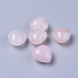 Pietra d'amore del cuore di quarzo rosa naturale, pietra di palma tascabile per il bilanciamento del reiki, 20x20x13~13.5mm