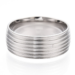 201 impostazioni per anelli scanalati in acciaio inossidabile, nucleo dell'anello vuoto per smalto, colore acciaio inossidabile, 8mm, formato 9, diametro interno: 19mm