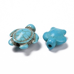 Nbeads 210 pcs perles de tortue turquoise, 2 tailles tortue tortue charme howlite pierre précieuse pierre entretoise perles pour la fabrication de bijoux bricolage bracelet collier