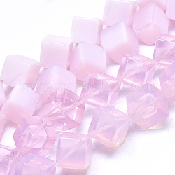 Chapelets de perles d'opalite, cube, 16.5x16.5x11.5mm, Trou: 1mm, longueur de côté: 11.5 mm, Environ 22 pcs/chapelet, 15.08 pouce (38.3 cm)