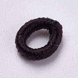 Polyester Cord Beads, Ring, Coconut Brown, 6~6.5x1.5mm, Hole: 3mm