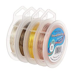 Round Copper Craft Wire, Mixed Color, 24 Gauge, 0.5mm, about 30m/roll, 4 colors, 1roll/color, 4rolls/set
