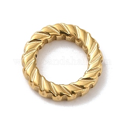 304 anelli di collegamento in acciaio inox, anello ritorto, vero placcato oro 14k, 14.5x2.5mm, diametro interno: 9mm