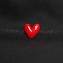 Badge a cuore in resina per abiti da zaino, rosso, 20mm