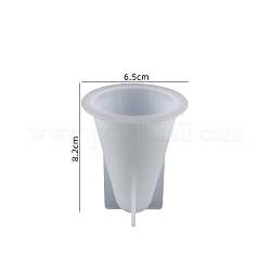 Moules en forme de cône moules en silicone, pour la résine UV, fabrication de bijoux en résine époxy, blanc, 65x82mm, diamètre intérieur: 50 mm