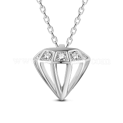 Ожерелья Shegrace с родиевым покрытием из стерлингового серебра 925 пробы, с ааа класс фианитами, алмаз, платина, 21.26 дюйм (54 см)