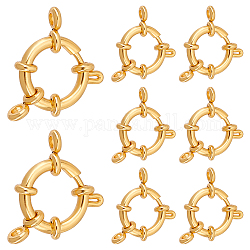 UNICRAFTALE Golden Spring Clasps 8PCS Stainless Steel Spring Ring Clasps Closed Ring Clasps Smooth Surface Clasp Connector Findings for DIY Jewelry Making 23x14x4mm, Hole 2.5mm