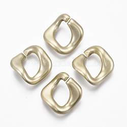 Spray Painted CCB Plastic Linking Rings, Quick Link Connectors, For Jewelry Curb Chains Making, Twist, Gold, 23.5x23x9.5mm, Inner Diameter: 9x15mm