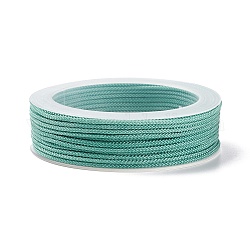 Braided Nylon Threads, Dyed, Knotting Cord, for Chinese Knotting, Crafts and Jewelry Making, Turquoise, 1mm, about 21.87 yards(20m)/roll