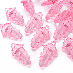 Perline acriliche trasparenti a tema autunnale, uva, perla rosa, 46x27x16.5mm, Foro: 3.5 mm, circa 101pcs/500g