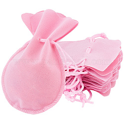 Craspire 10pcs sacs à cordon en velours en forme de gourde, rose, 12x9 cm