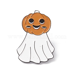 Broche en émail citrouille fantôme, insigne en alliage d'halloween pour vêtements de sac à dos, électrophorèse noir, Pérou, 30x20x1.5mm, pin: 1 mm
