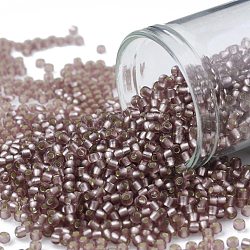 TOHO Round Seed Beads, Japanese Seed Beads, (26F) Silver Lined Frost Light Amethyst, 11/0, 2.2mm, Hole: 0.8mm, about 50000pcs/pound