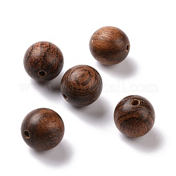 Perline rotonde di legno di sandalo di pelle di tigre, undyed, marrone noce di cocco, 10mm, Foro: 1.5 mm