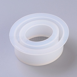 Diy brazalete de moldes de silicona, moldes de resina, para resina uv, fabricación de joyas de resina epoxi, oval, blanco, 76x83x32mm