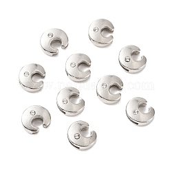 Letter Slider Beads for Watch Band Bracelet Making, Platinum Plated Alloy Crystal Rhinestone Slide Charms, Cadmium Free & Nickel Free & Lead Free, Letter.C, 11~13x9~11.5x4~5mm, Hole: 7.5~8x1mm