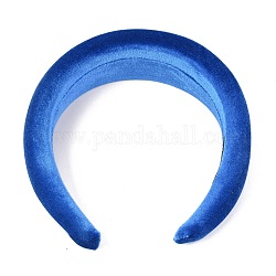 Bandeaux épais en tissu éponge floqué, pour les accessoires de cheveux de femme de bricolage, bleu royal, 14~42mm, diamètre intérieur: 145x125 mm
